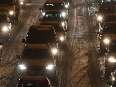 Автомобильная пробка в Москве. Фото публикуется в посте автора