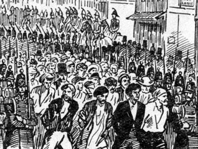 Национальная гвардия конвоирует захваченных в плен восставших парижан, июль 1848 г. Источник - hist-world.com