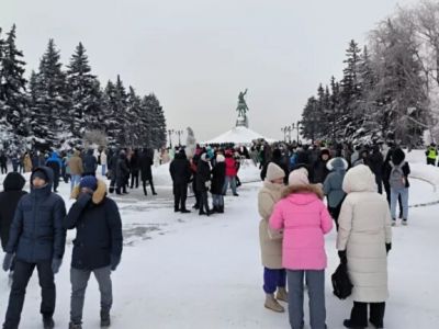 Митинг в Уфе в поддержку активиста Фаиля Алсынова 19 января. Фото: prufy_top / Telegram